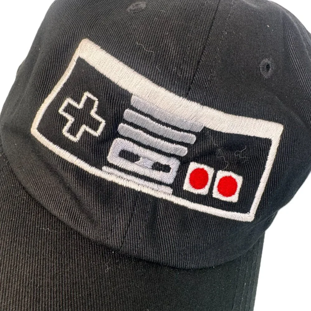 Classic NES Controller Embroidered Baseball Cap Hat 6 Panel Super Gaming Gamer - Picture 2 of 12